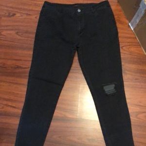 Distressed Black Denim Jeans
